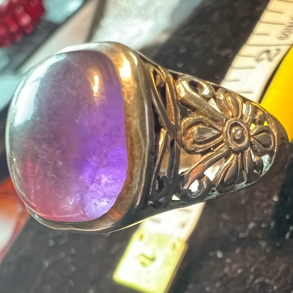 Source Unknown Silver And Purple Ring - image 8